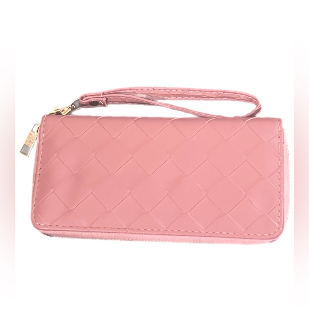 Mauve/Pink Zip Up Wristlet Wallet